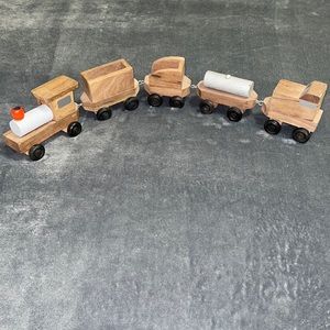 Handmade wooden train set